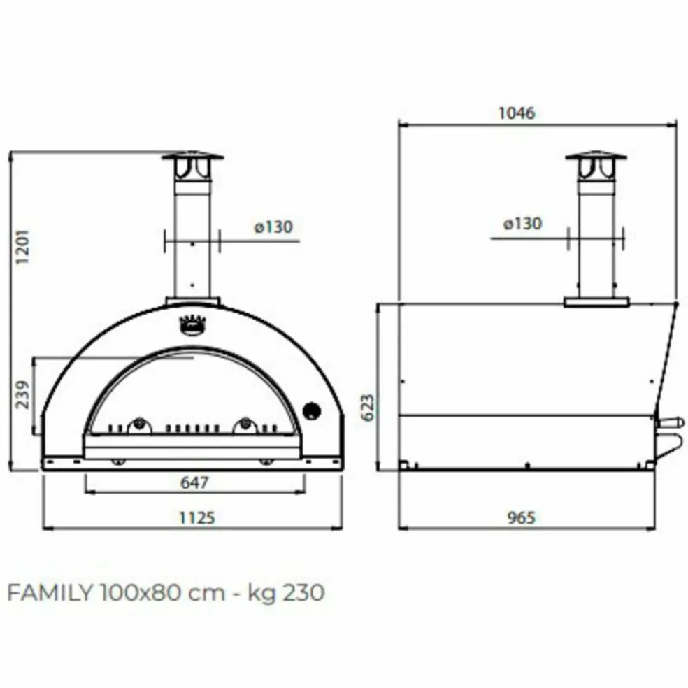 Family Vedeldad Pizzaugn 100x80 cm. Antracit