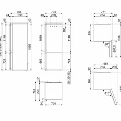 FA8005RAO6 högerhängd kyl/frys 70 cm, antracit