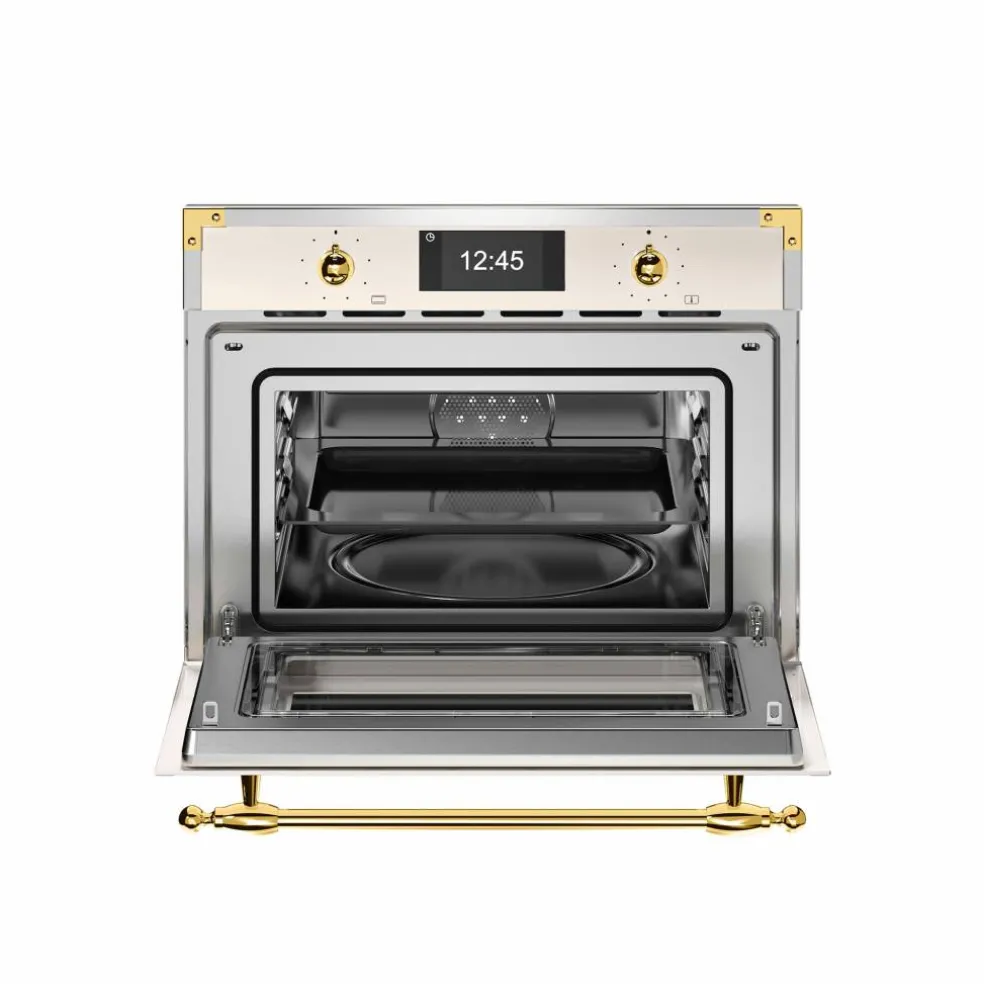 FHER4077MTAG3 Heritage kombiugn med mikrovågsfunktion, elfenbensvit/guld
