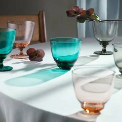 Flow vattenglas på fot 35 cl, emerald green