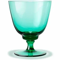 Flow vattenglas på fot 35 cl, emerald green