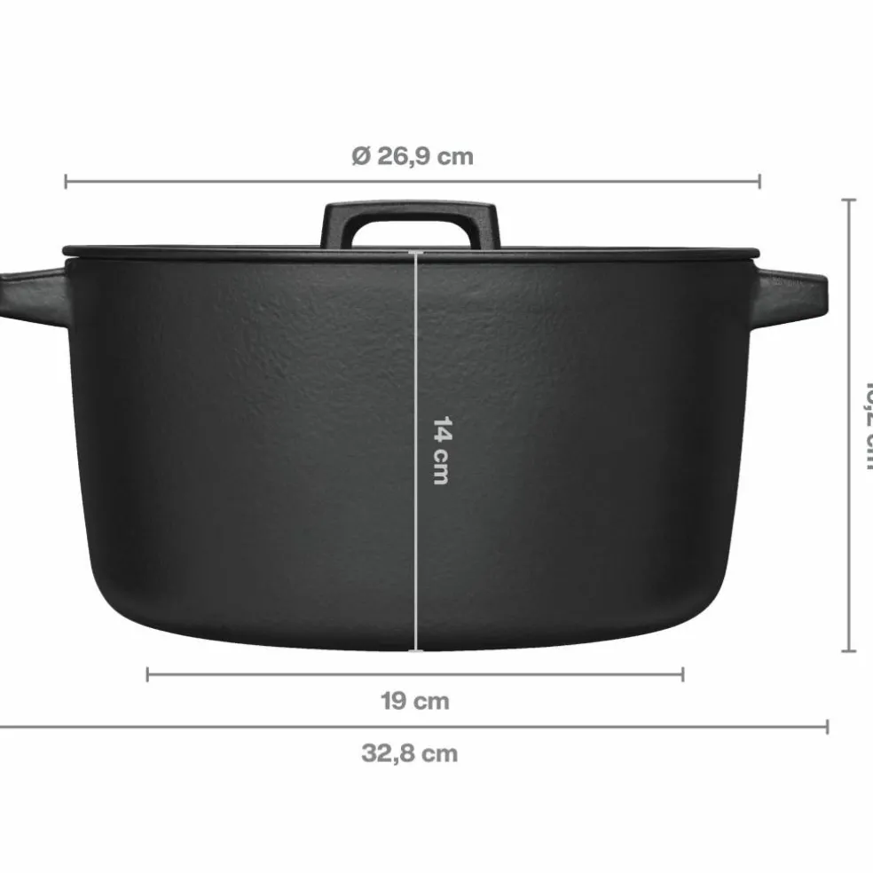 Folken gjutjärnsgryta med lock 6 liter