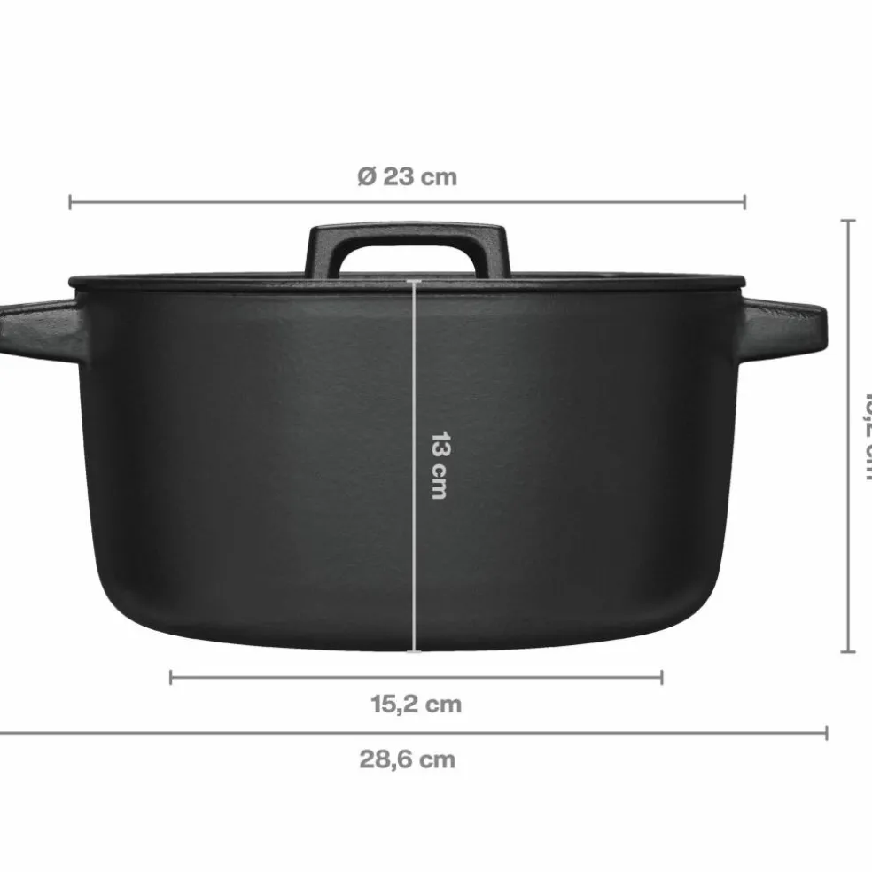 Folken gjutjärnsgryta med lock 6 liter