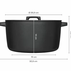 Folken gjutjärnsgryta med lock 4 liter