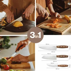 Folken knivset 3 delar, trä