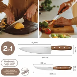 Folken knivset 2 delar, trä