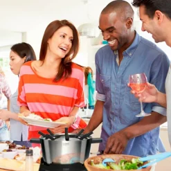 Fondue Induktion svart stål med 8 gafflar