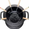 Fondue set 18 cm svart med blank insida