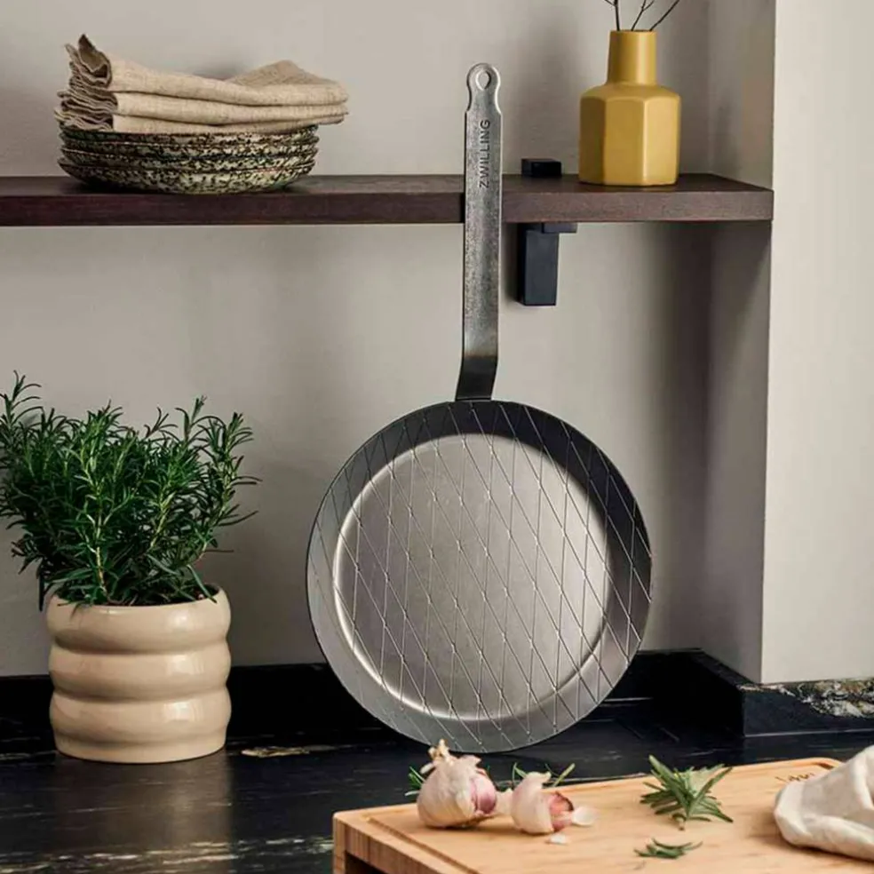 Forge stekpanna/grillpanna 24 cm, kolstål