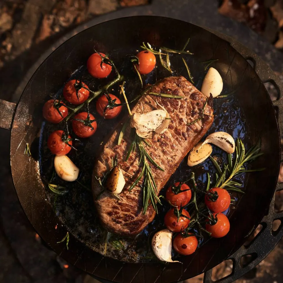 Forge stekpanna/grillpanna 24 cm, kolstål