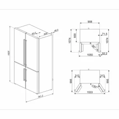 FQ60XDAIE Kyl/Frys Rostfri 182CM