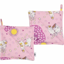 Förälskade grytlappar 22 × 22 cm, rosa