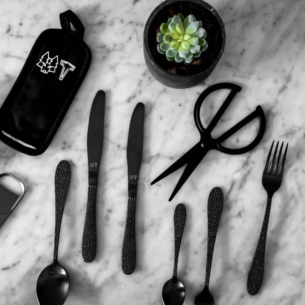FROST bestickset 16 delar, onyx/svart