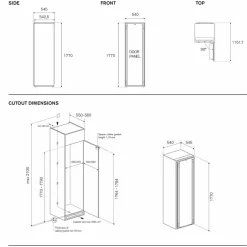FRZ603UBNPTC/20 frys integrerad 177 cm