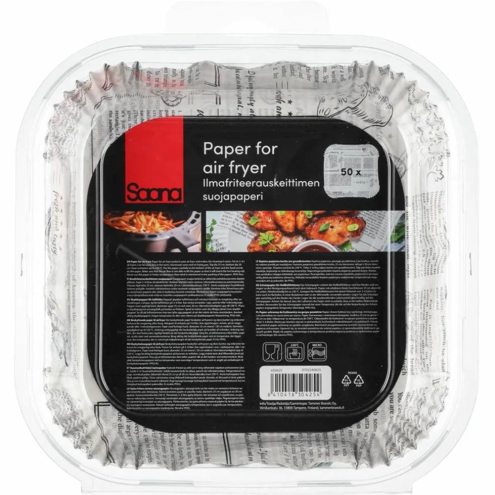 Fyrkantiga bakplåtspapper till airfryer 50-pack