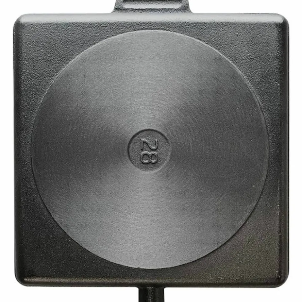 Fyrkantig gjutjärnsgrillpanna 28 cm, stålhandtag