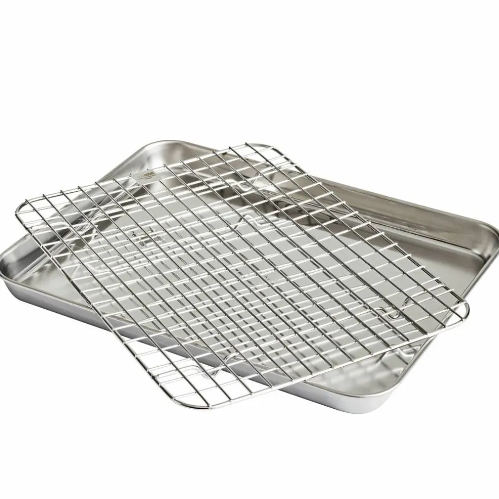 Gastrobleck + galler 31,5x24,5x2,5 cm, rostfritt stål