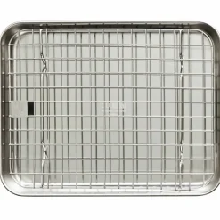 Gastrobleck + galler 31,5x24,5x2,5 cm, rostfritt stål