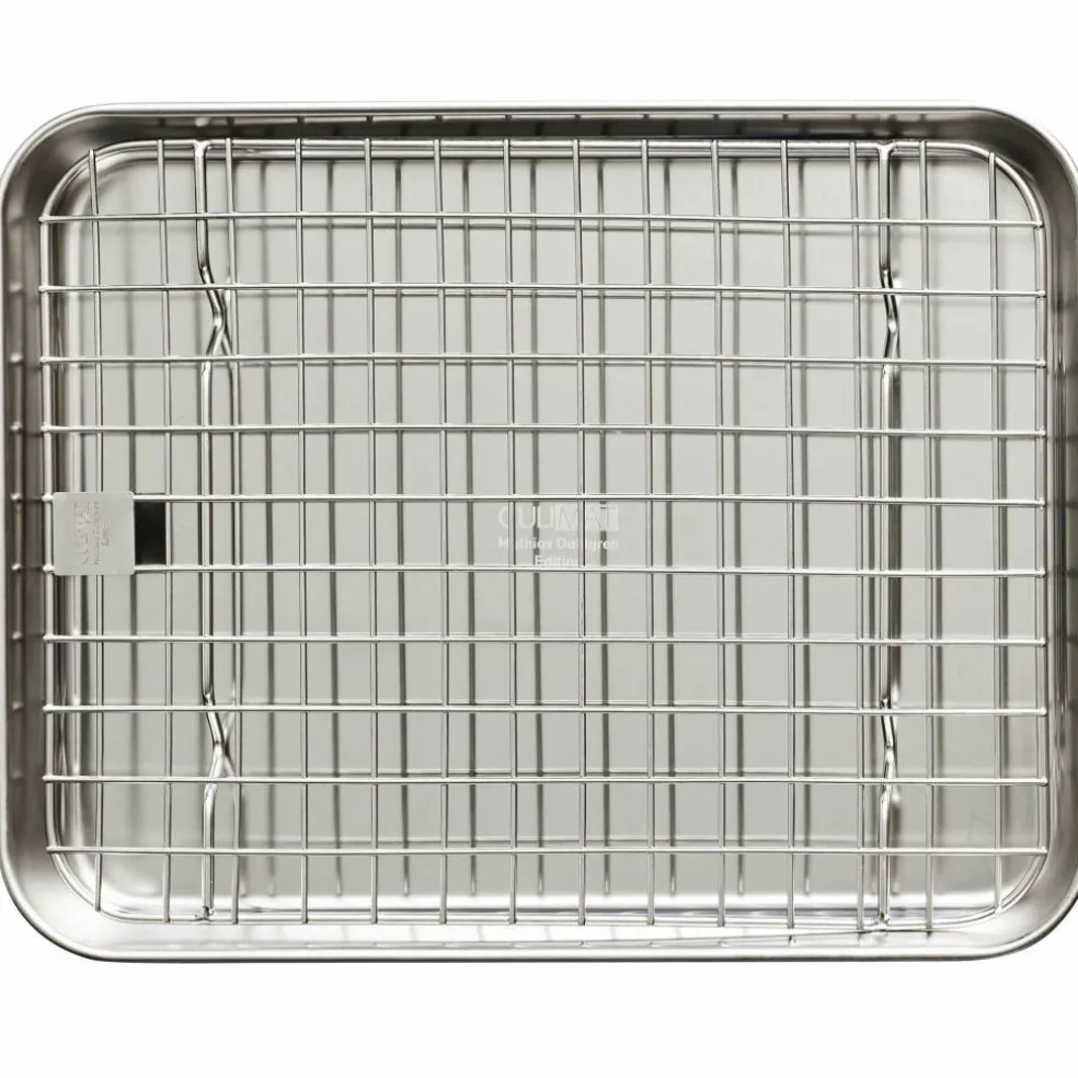 Gastrobleck + galler 26,5x20,5x2,5 cm, rostfritt stål
