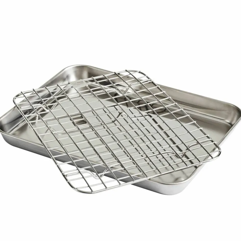Gastrobleck + galler 26,5x20,5x2,5 cm, rostfritt stål