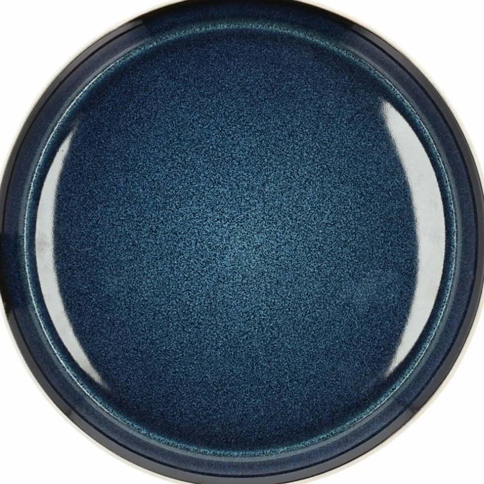 Gastro middagstallrik 27 cm, vit/grön