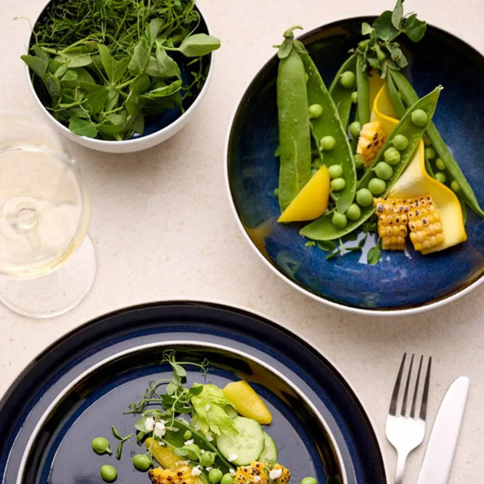 Gastro pastaskål 20 cm, vit/mörkblå