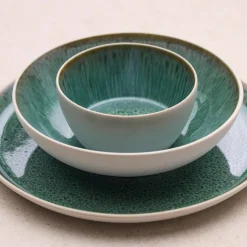 Gastro skål 12 cm, vit/grön