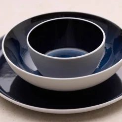 Gastro skål 12 cm, vit/mörkblå