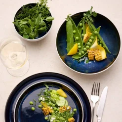 Gastro skål 12 cm, vit/mörkblå