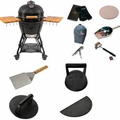 Gen 2 Large kamadogrill med smashpaket, svart