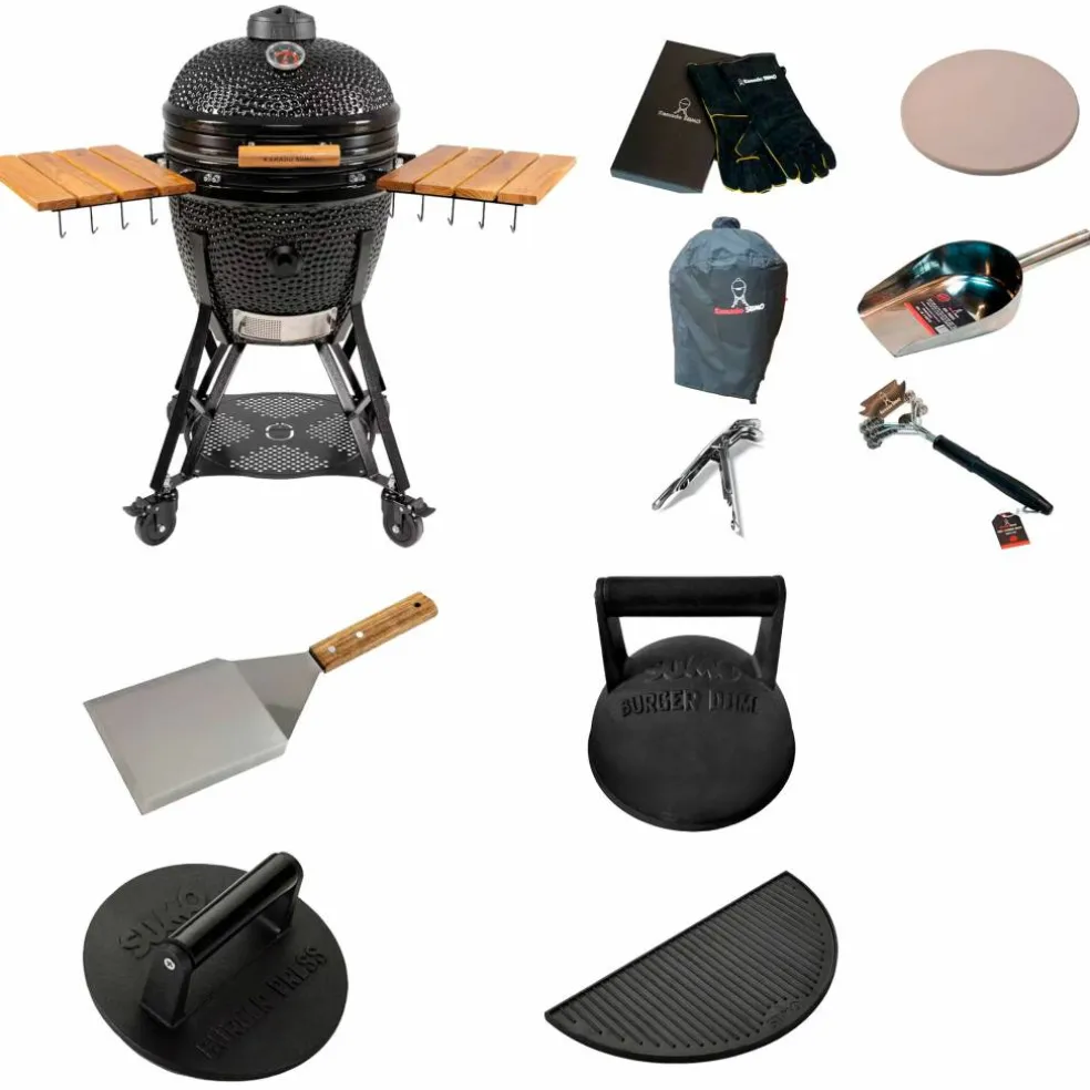 Gen 2 Large kamadogrill med smashpaket, svart