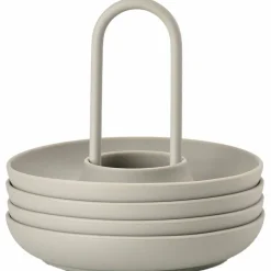 Äggkopp + hållare 4 st, taupe