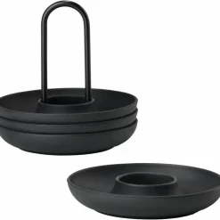 Äggkopp med hållare, Svart - 4 st