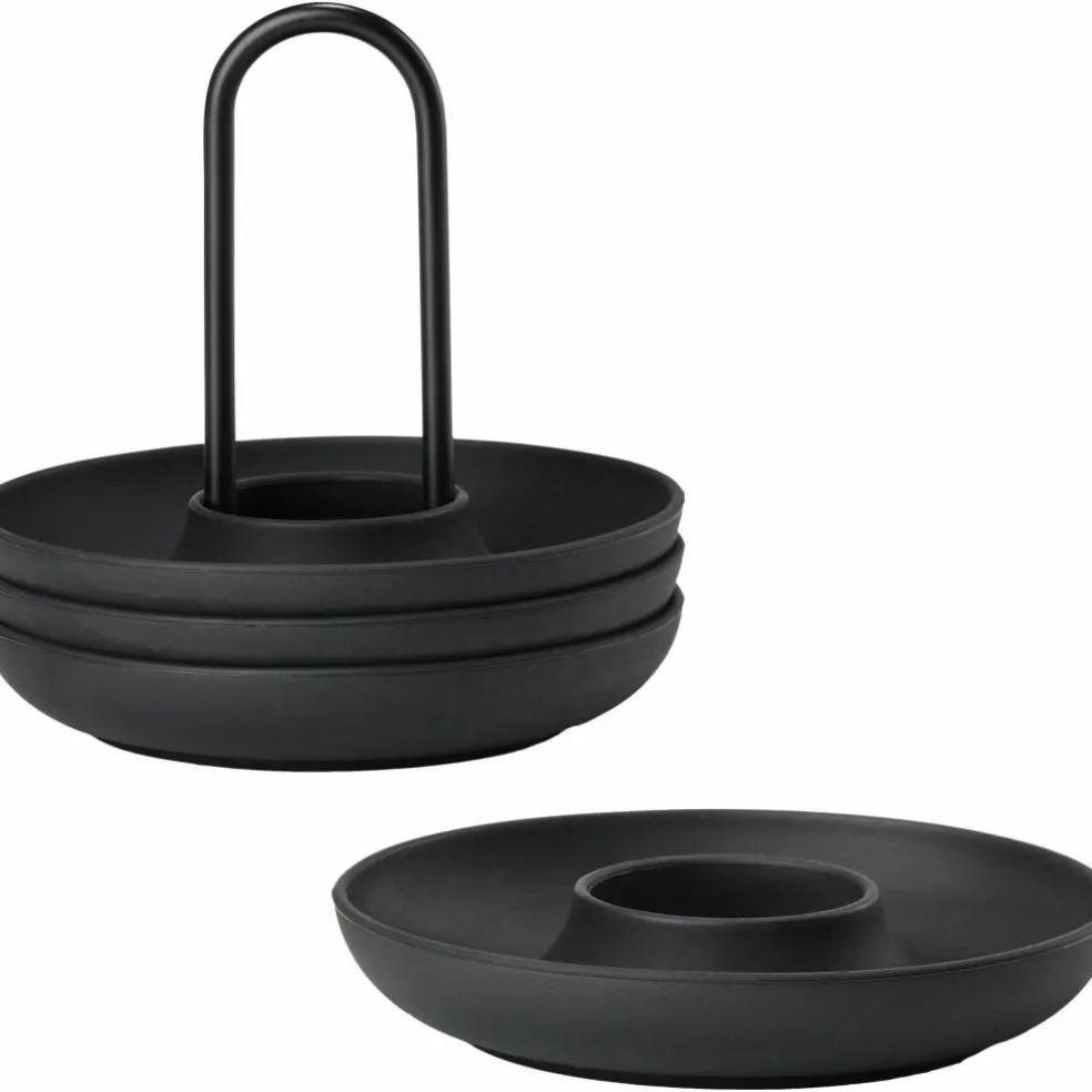 Äggkopp med hållare, Svart - 4 st