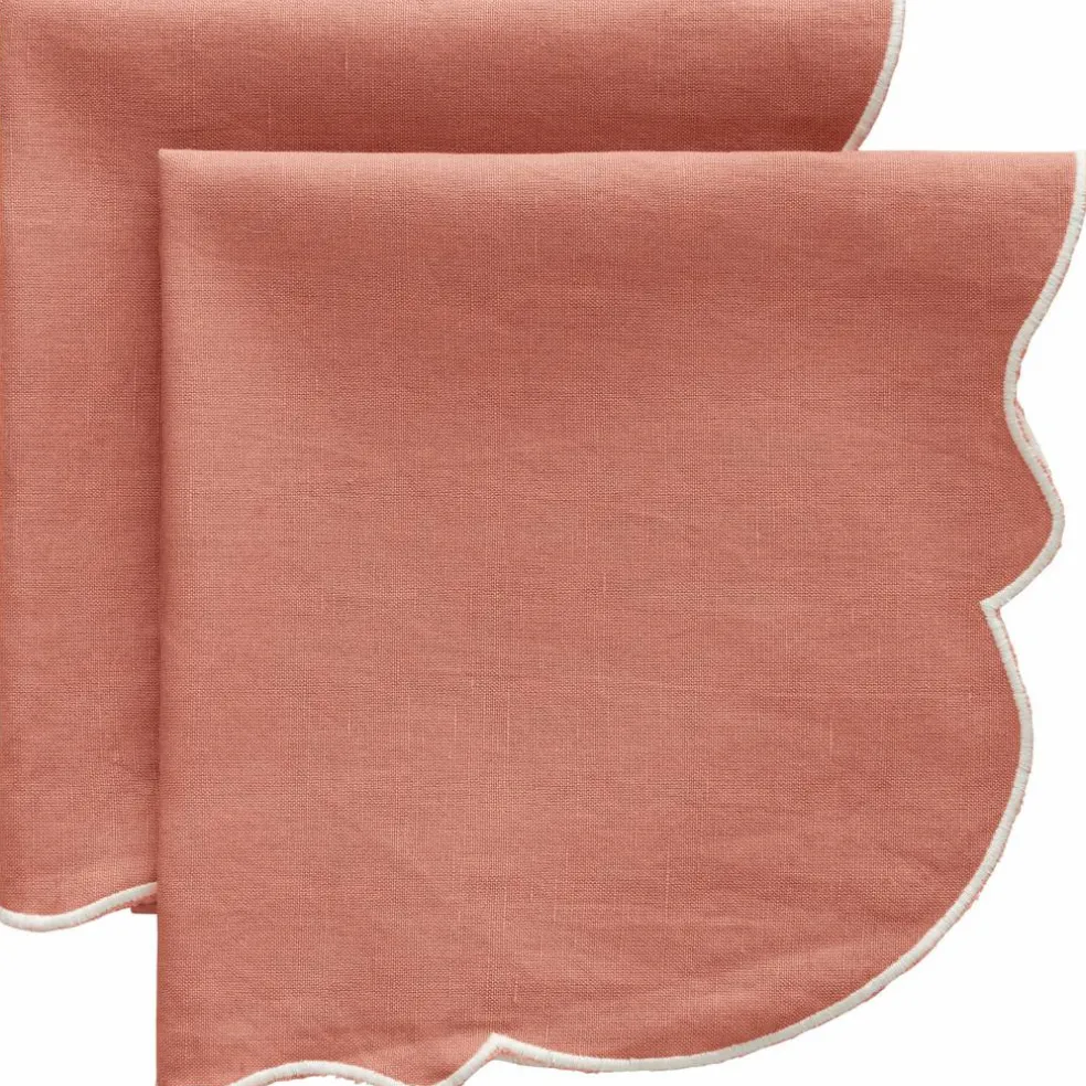 Gia linservett 45 × 45 cm 2-pack, rosa/vit