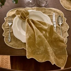 Gia servett blomma 45 x 45 cm 2-pack, beige
