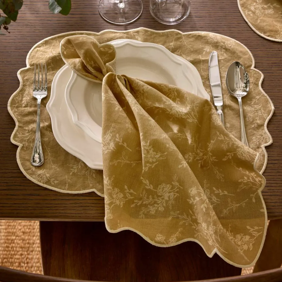 Gia servett blomma 45 x 45 cm 2-pack, grön