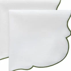 Gia servett 2-pack, vit/vinröd
