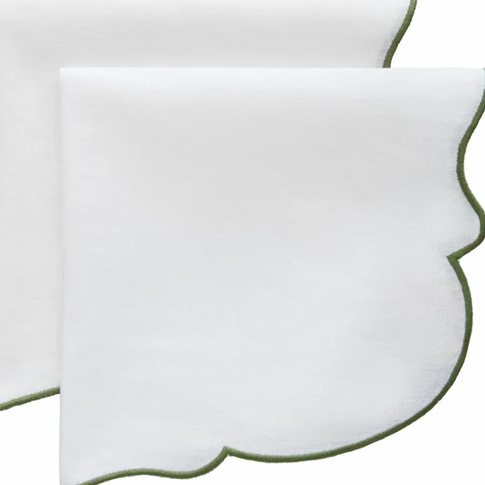 Gia servett 2-pack, vit/vinröd