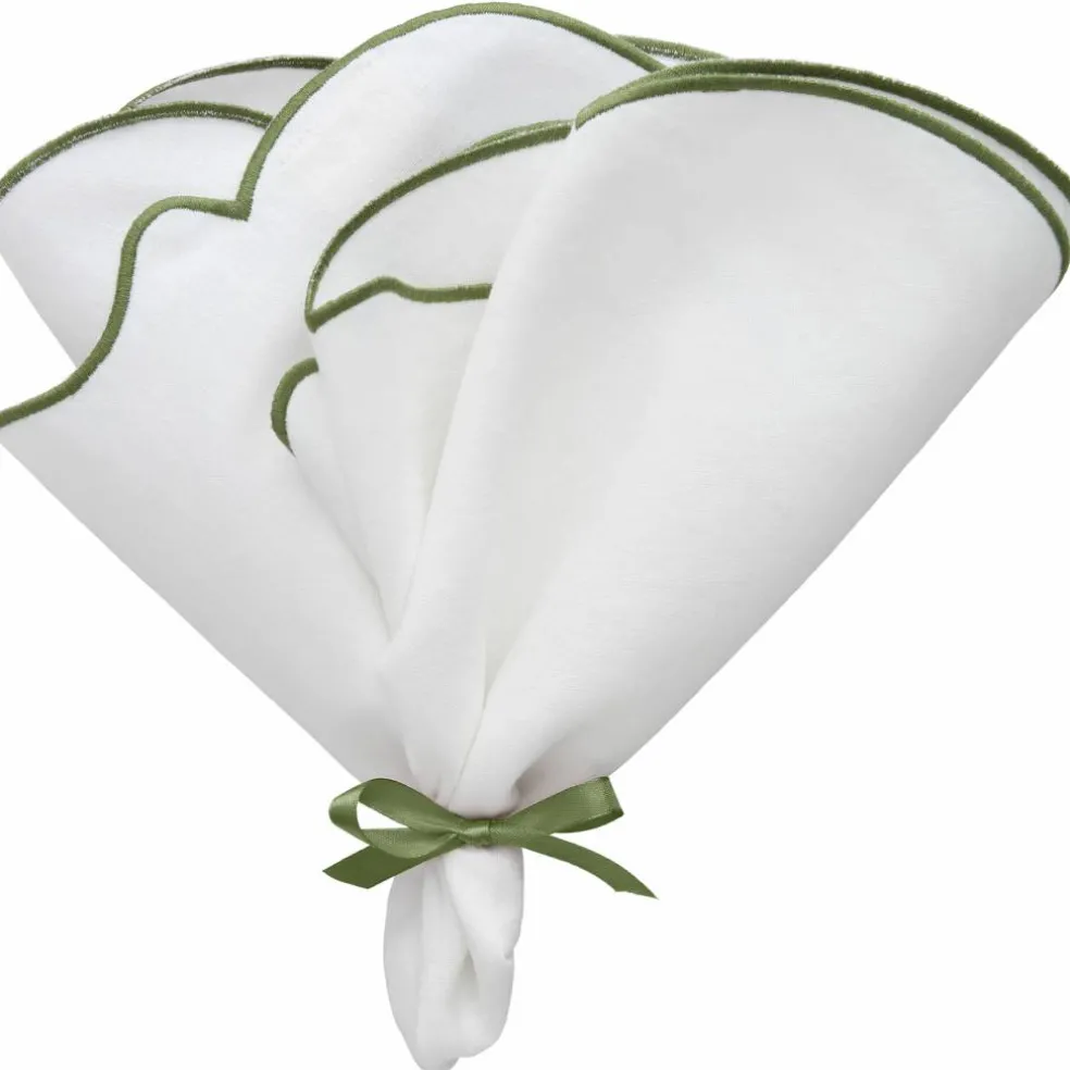Gia servett 2-pack, vit/vinröd