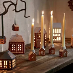 Gingerbread adventsljusstake 7,5 cm, brun