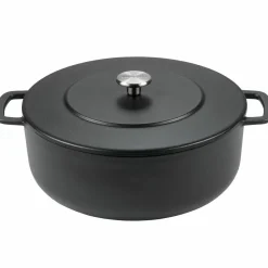 Gjutjärnsgryta emaljerad, Svart, 28 cm.
