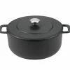 Gjutjärnsgryta emaljerad, Svart, 24 cm.