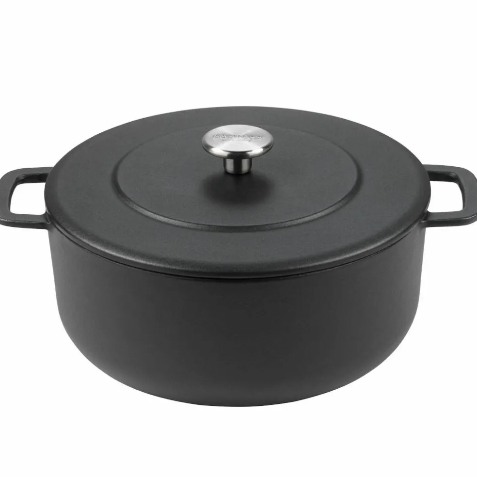 Gjutjärnsgryta emaljerad, Svart, 24 cm.