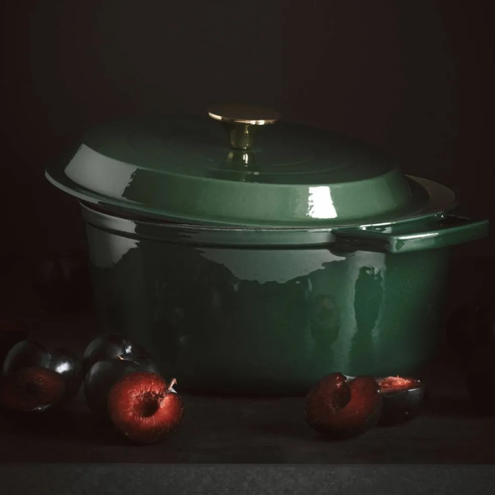 Gjutjärnsgryta 5,0L, mörkgrön