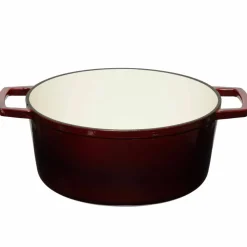Gjutjärnsgryta 5,0L, mörkröd