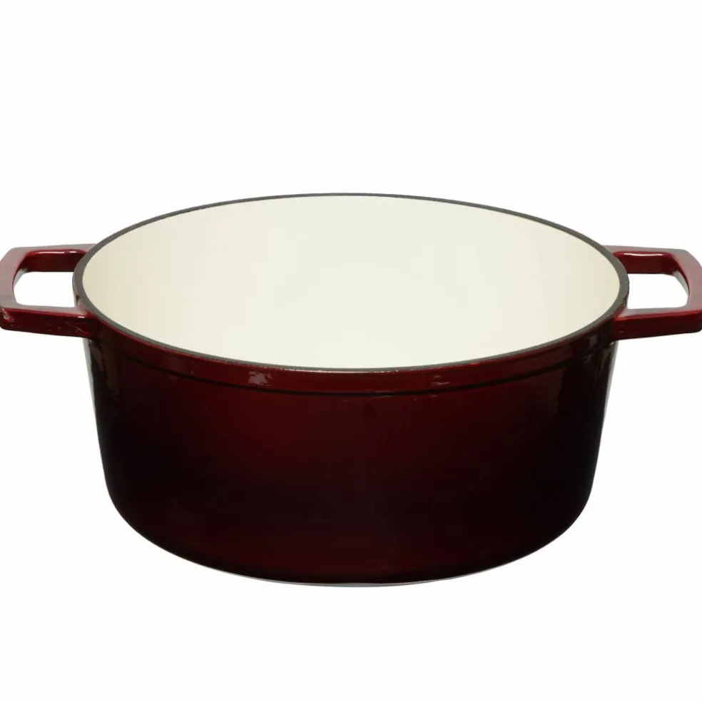 Gjutjärnsgryta 5,0L, mörkröd