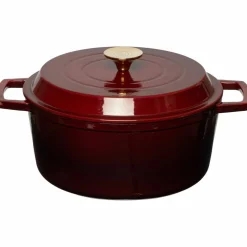 Gjutjärnsgryta 5,0L, mörkröd