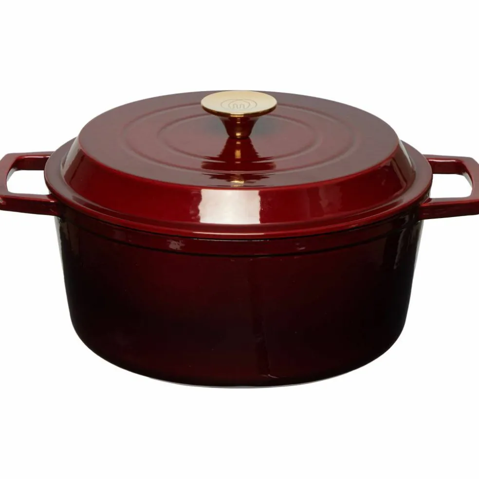 Gjutjärnsgryta 5,0L, mörkröd