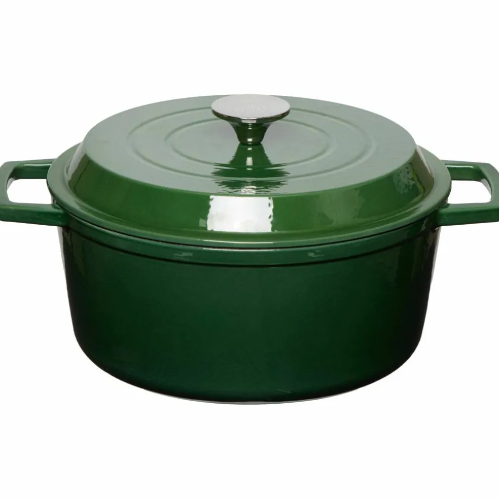 Gjutjärnsgryta 5,0L, mörkröd